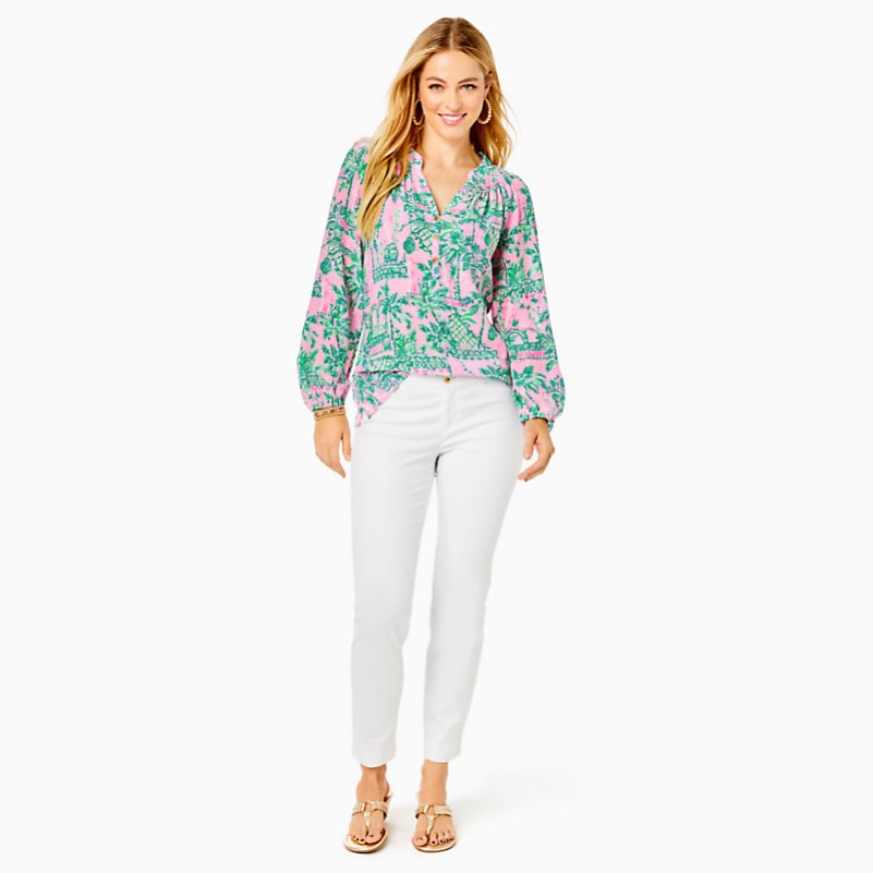 Lilly Pulitzer 29” Kelly Textured Ankle Length Pant
